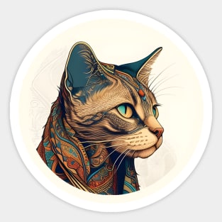 Cat Boho Cat Hippy Lover Design Sticker